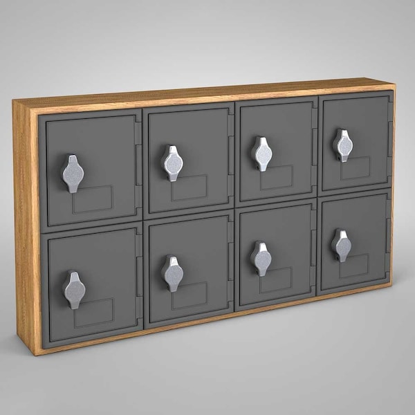 Sliding Door Indoor Enclosed Corkboard, 7